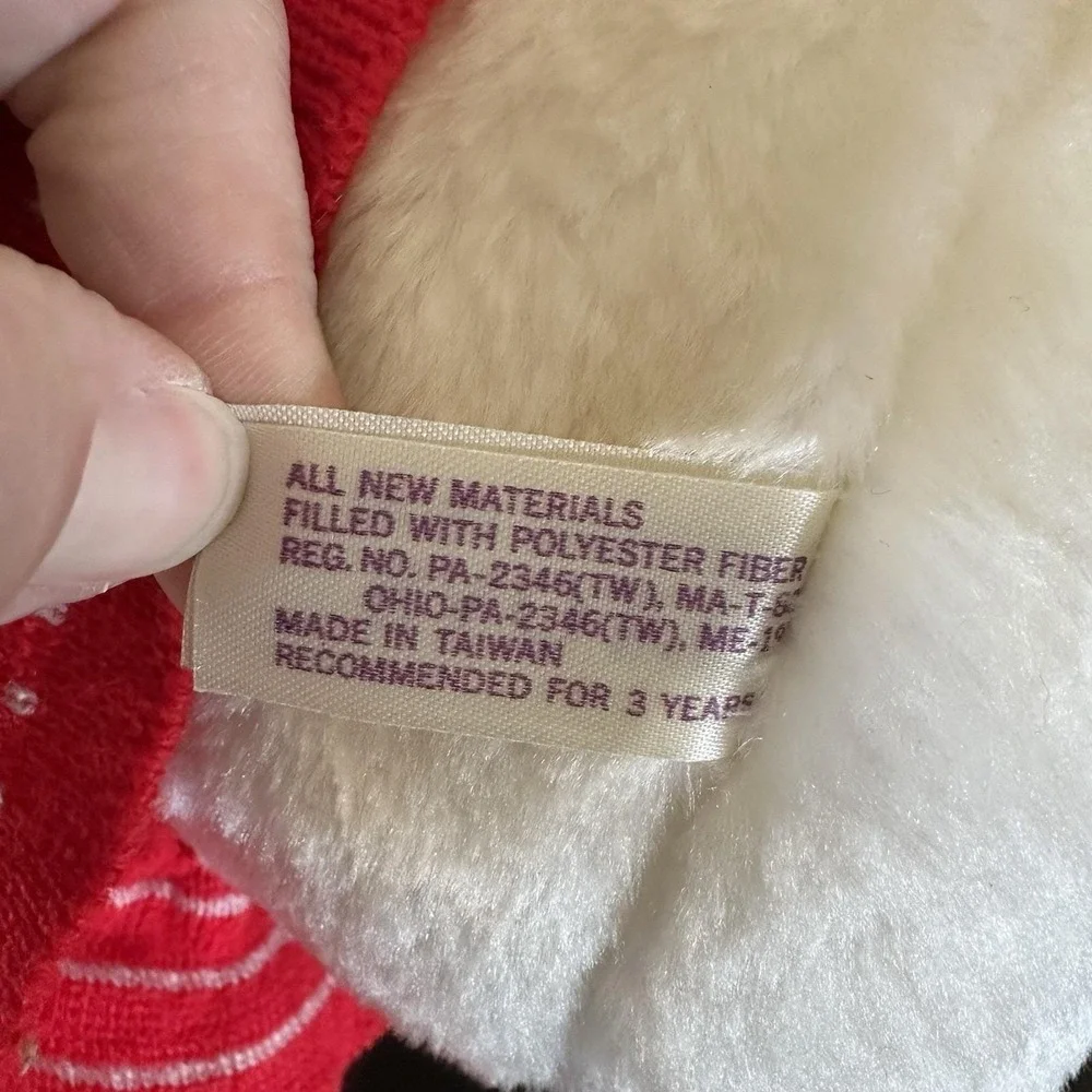 VTG 80's TL Toys White Christmas Girl Blushing Musical Teddy Bear Singing RARE